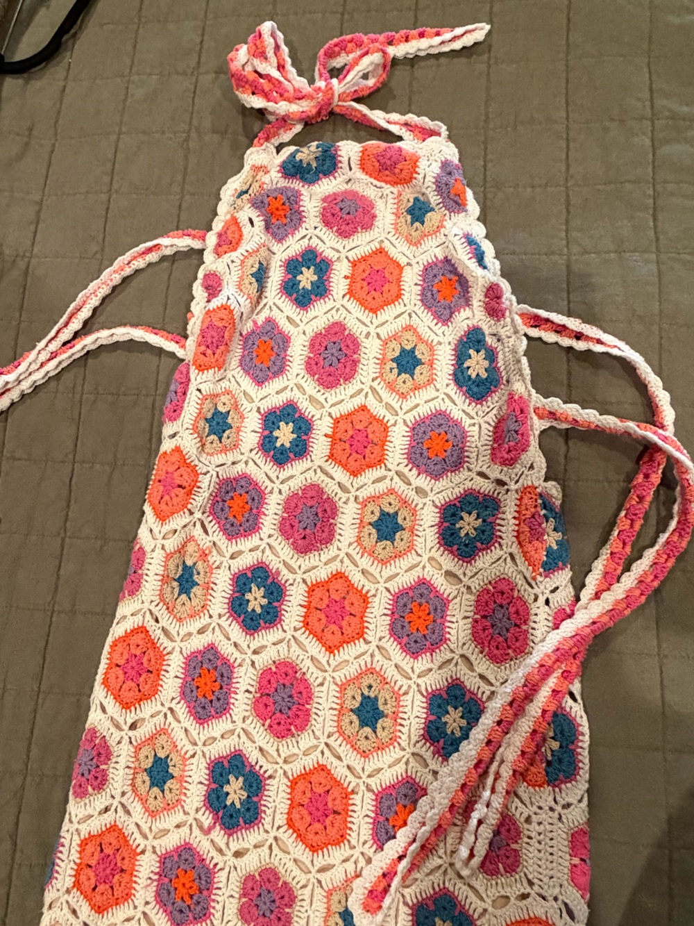 Show Me Your Mumu Crochet Dress in Cream, Pink, Orange & Blue